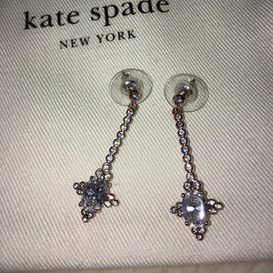 Kate Spade Crystal and Rose Gold Earrings --EUC